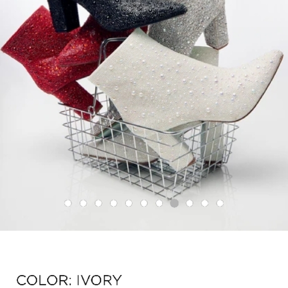 White Pointed-Toe Ankle Boots - Picture 7 of 7